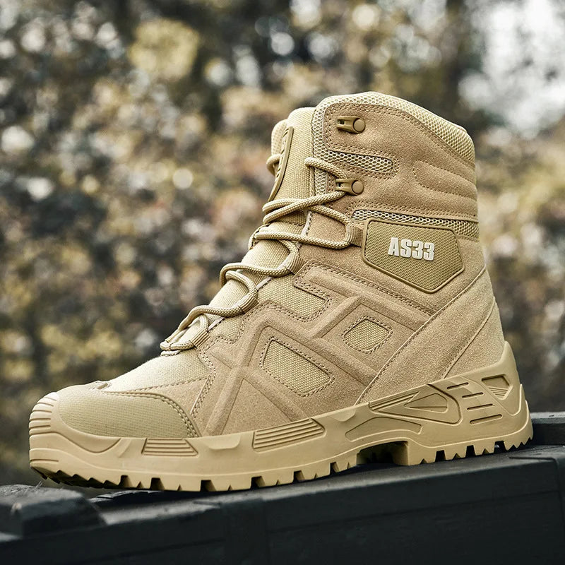 CHRLCK Men's Hiking Shoes Waterproof Non-slip Trekking Boots Outdoor Sport Wear-resistant Mountaineering Tactical Shoes