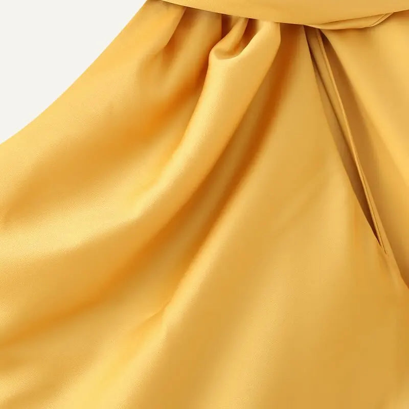 Ele Long Silk Satin Dr Ne Hanging Pure Color Slim Fit Summer New Sle Women's Faion Dr for Ladies Premium