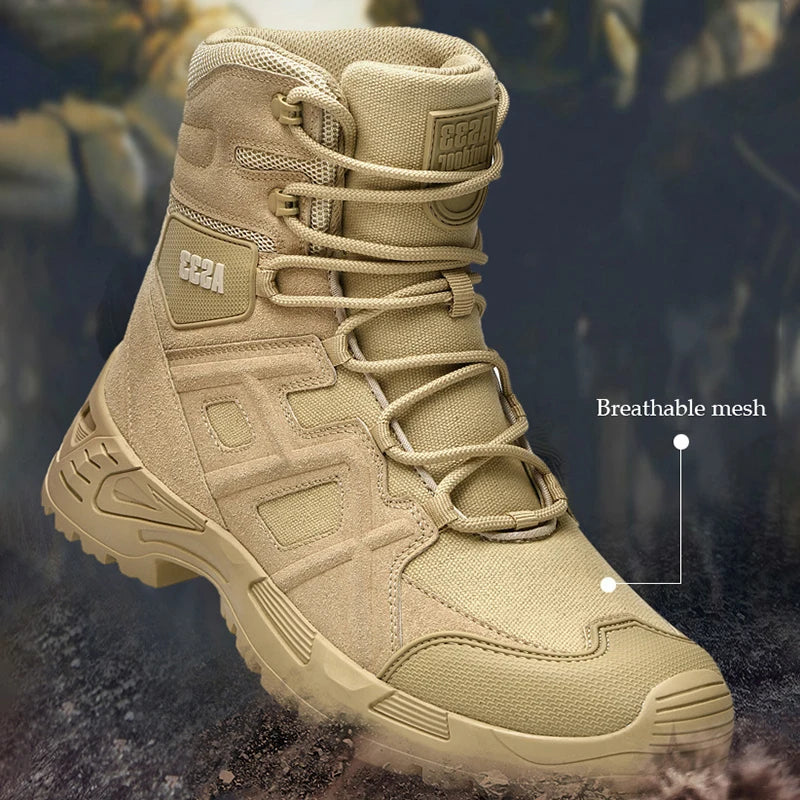 CHRLCK Men's Hiking Shoes Waterproof Non-slip Trekking Boots Outdoor Sport Wear-resistant Mountaineering Tactical Shoes