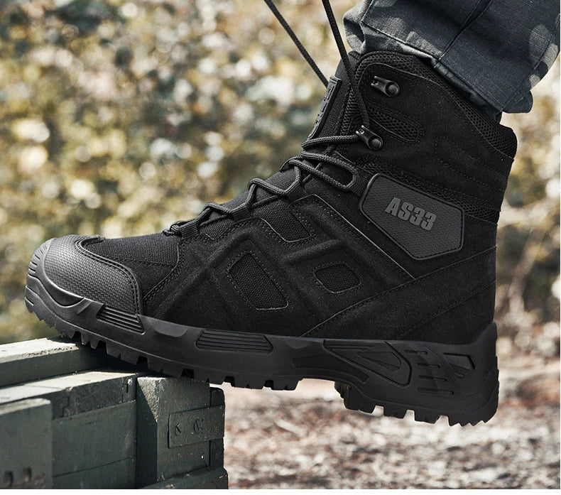 CHRLCK Men's Hiking Shoes Waterproof Non-slip Trekking Boots Outdoor Sport Wear-resistant Mountaineering Tactical Shoes