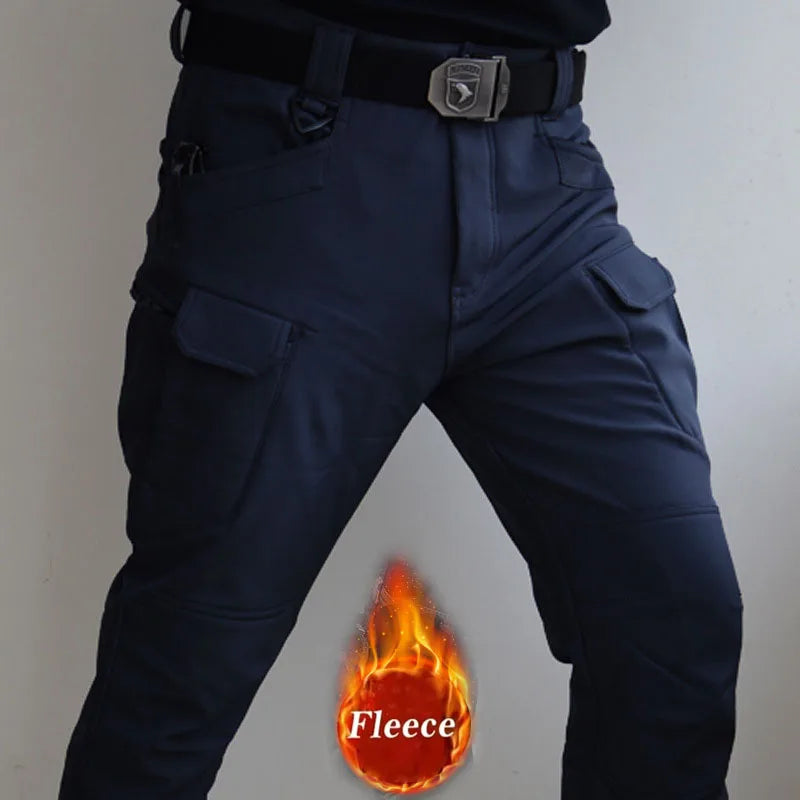 2024 Men Winter Waterproof Climbing SkiingTrekking Fleece Fishing Tactical Sharkskin Cargo Pants Jackets Camping Hiking Trousers