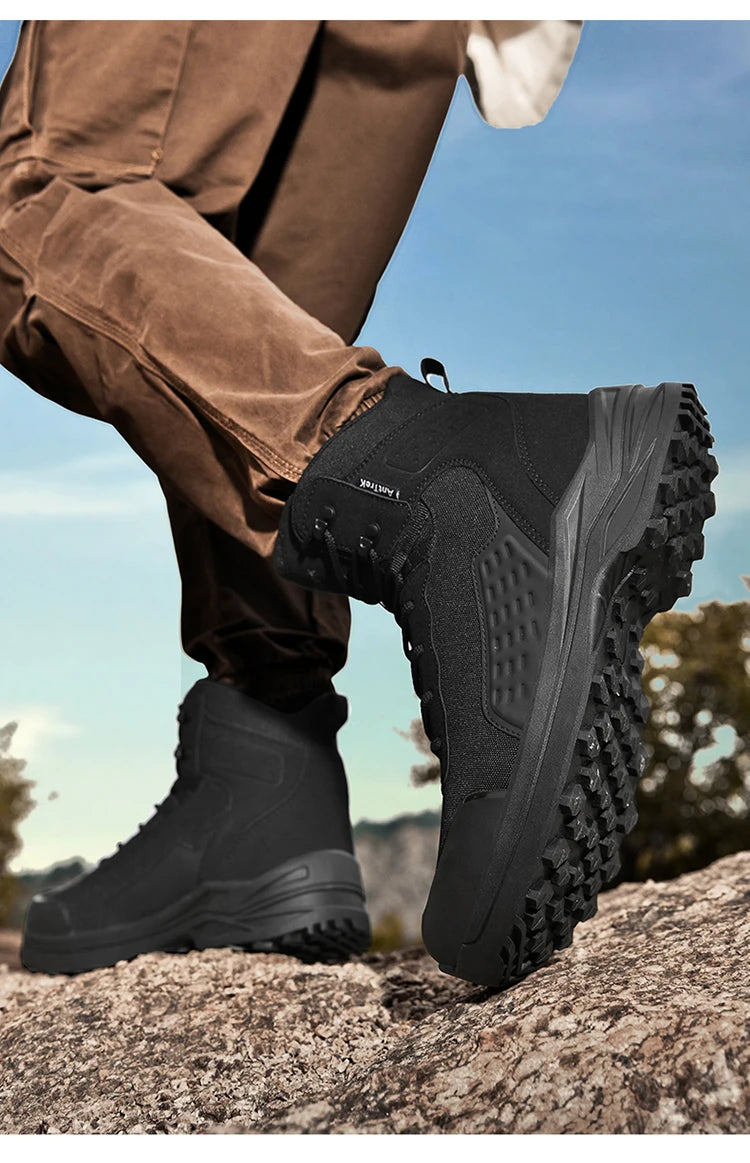 Large Size 47 Men's Hiking Shoes Outdoor Trekking Casual Tactical Boots Waterproof Fabric Mountain Climbing Shoes Hunting Boots