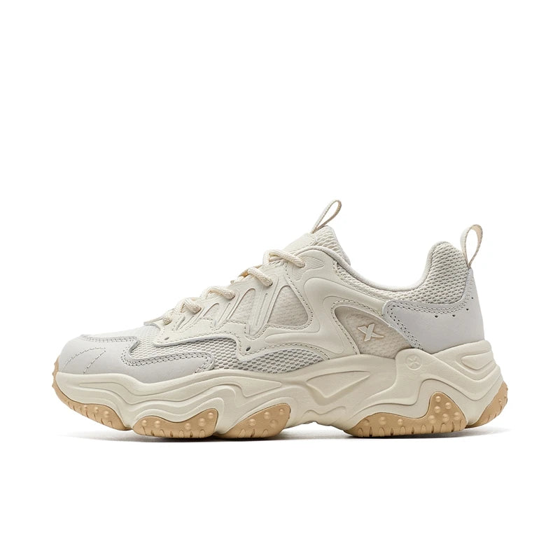 Xtep Youmu Women's Casual Shoes 2025 Summer Lightweight Breathable Thick-soled All-matched Retro Leisure Shoes 875218320009