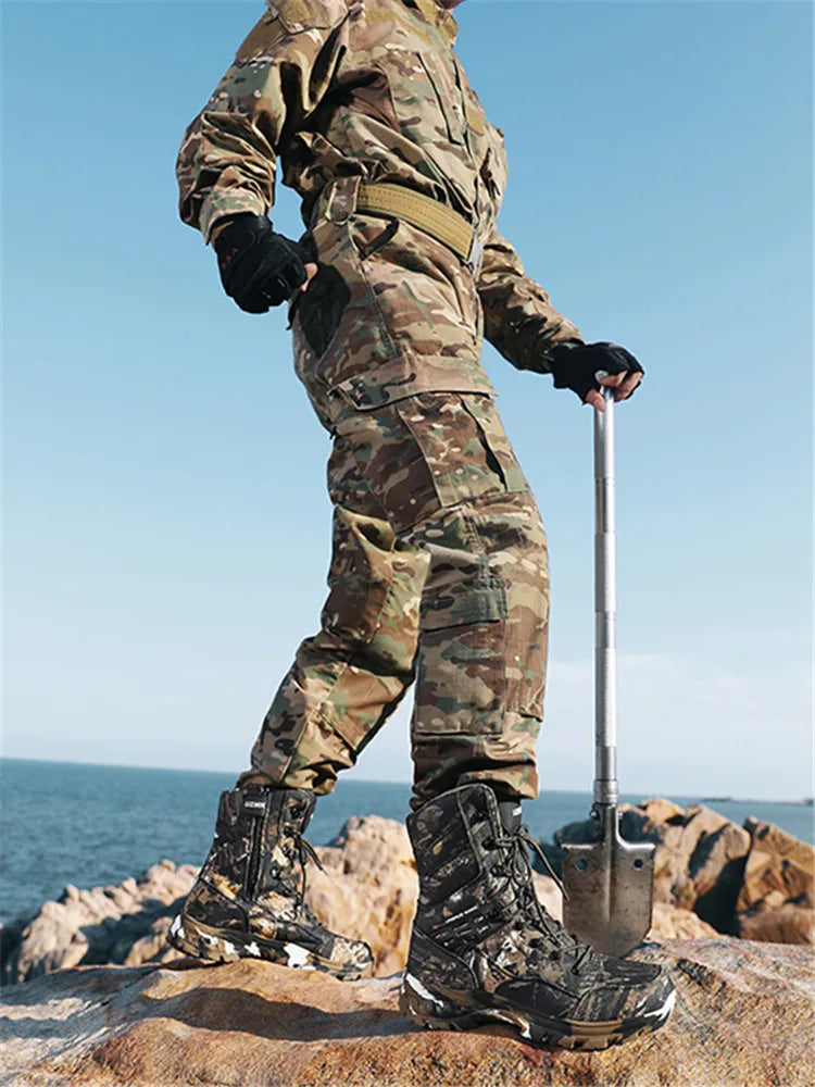 High Quality Men's Outdoor Boots Camouflage Hunting Man Trekking Boot Anti-slip Waterproof Boots Men botas senderismo hombre