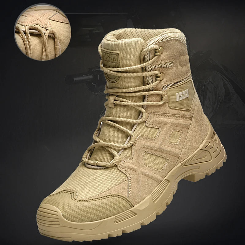 CHRLCK Men's Hiking Shoes Waterproof Non-slip Trekking Boots Outdoor Sport Wear-resistant Mountaineering Tactical Shoes