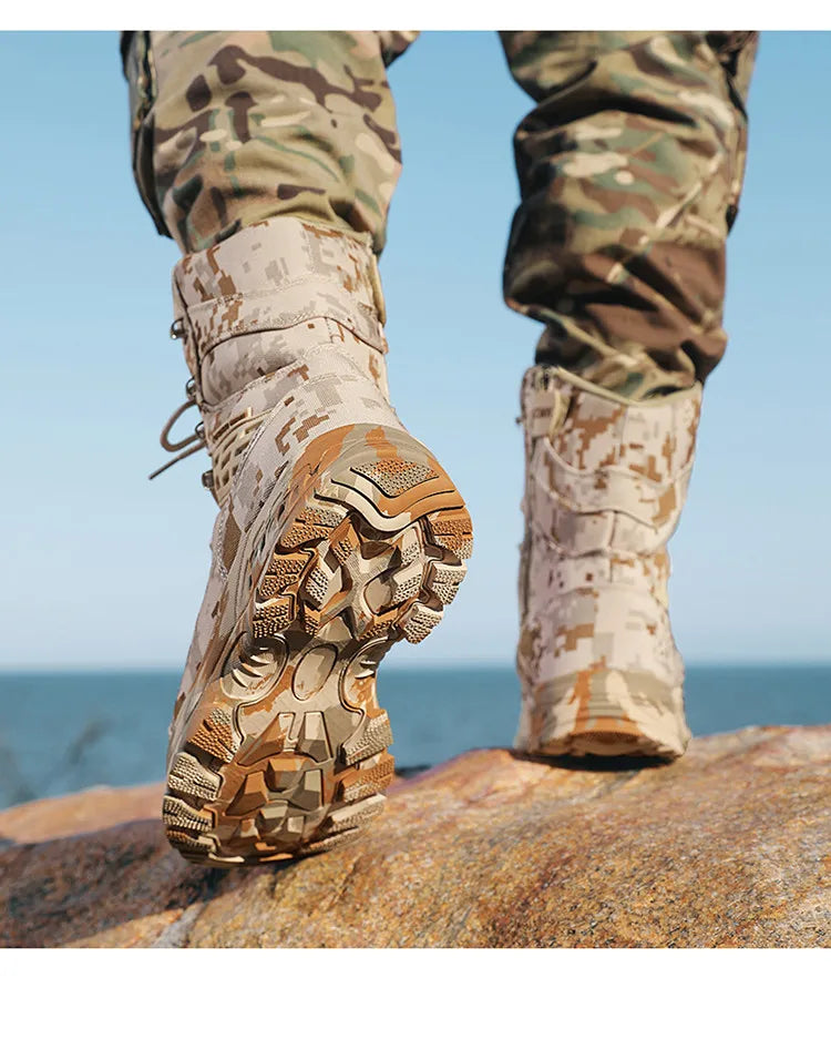 High Quality Men's Outdoor Boots Camouflage Hunting Man Trekking Boot Anti-slip Waterproof Boots Men botas senderismo hombre