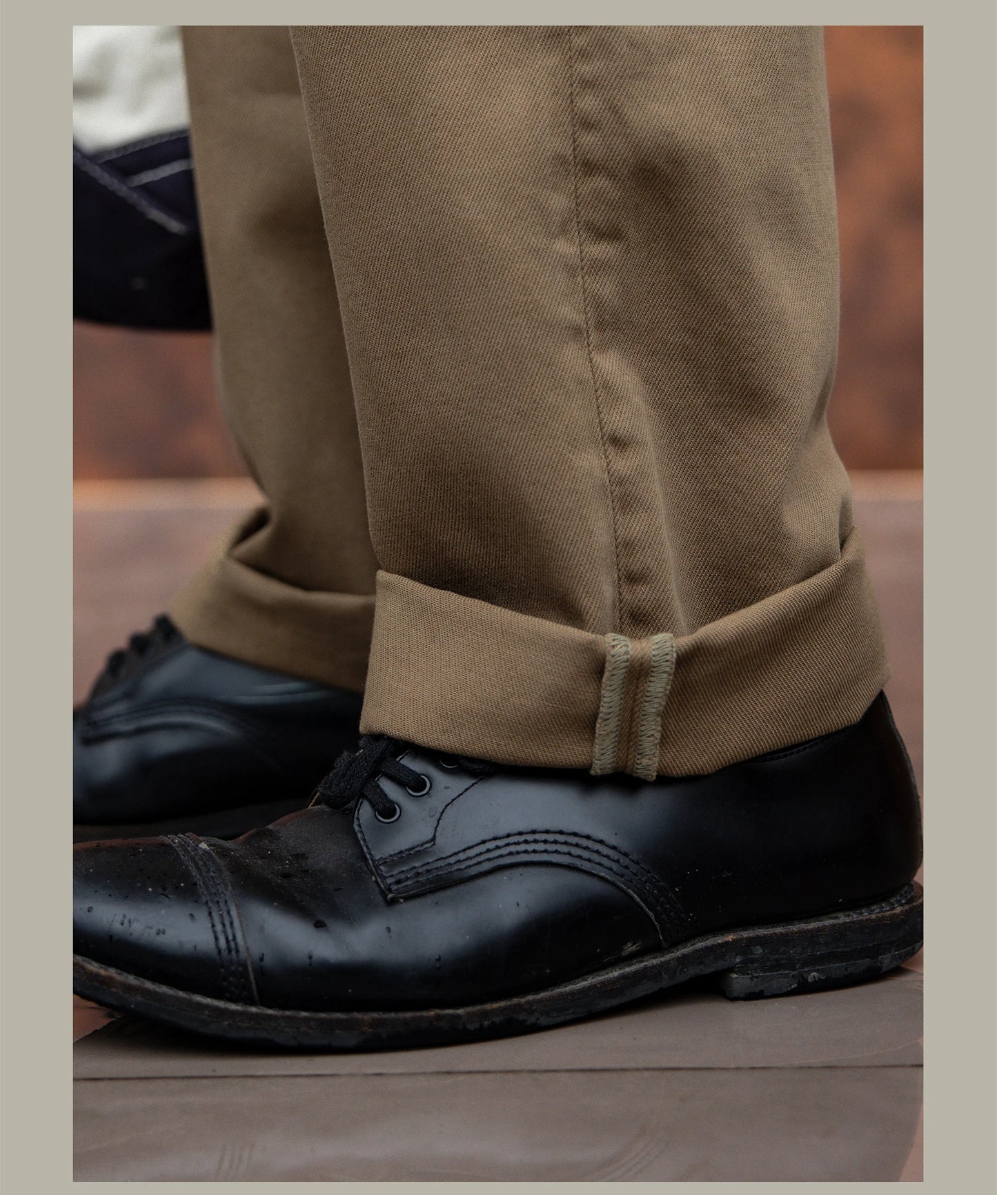 Red Tornado Garmen-Dyed Officer Chino Pants Straight Fit American Casual Style Men's Everyday Trousers