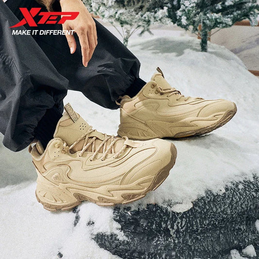 Xtep Male's Cotton Shoes 2025 Winter New Arrival Cushioning Warm Wear-Resistant Soft Lightweight Jogging Sneakers 875419370009
