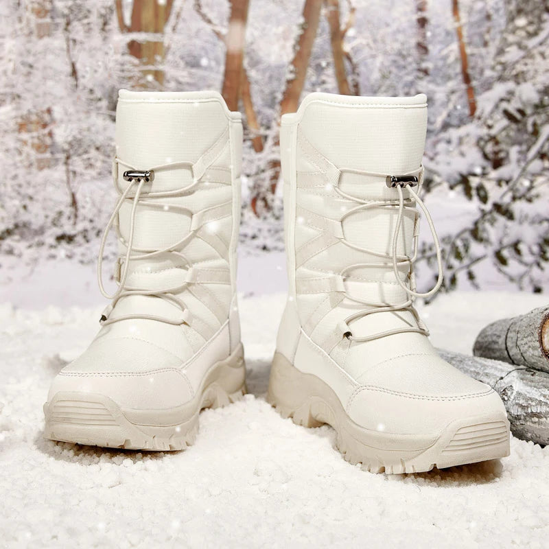 Women's Anti-Slip High-Top Trekking Boots Plush Warm Snow Shoes for Outdoor Hiking Mountain Climbing Winter Outdoor Activities