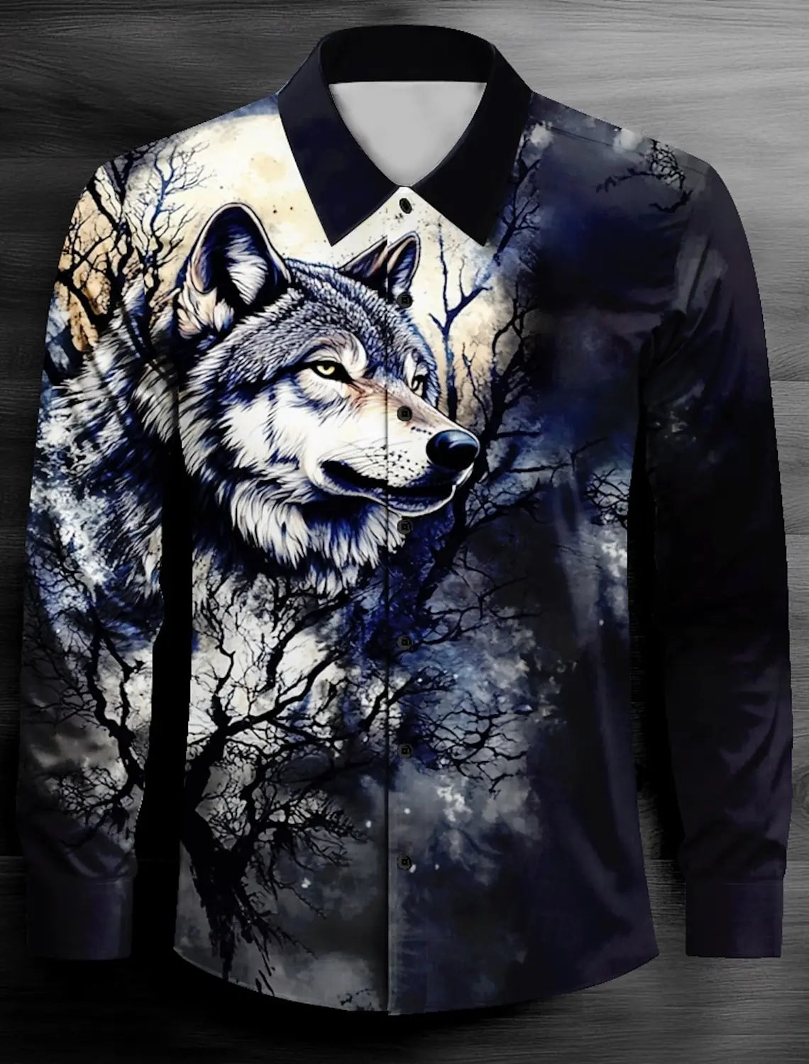 Men's Tiger Tiaras & Crowns Button Up Shirt Long Sleeve Fashion Casual Party Evening Wear Street Daily Spring  Shirt Collar