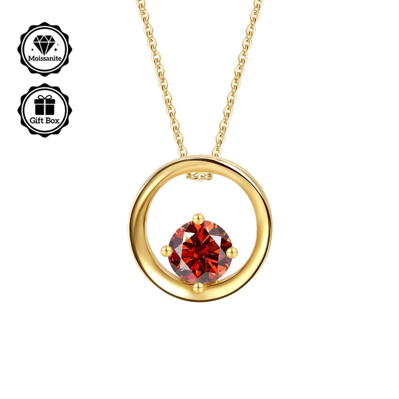 LAMVOICE  jewelry for women,0.5 carat moissanite necklace , Hypoallergenic necklace, golden plated, christmas gift,high quality