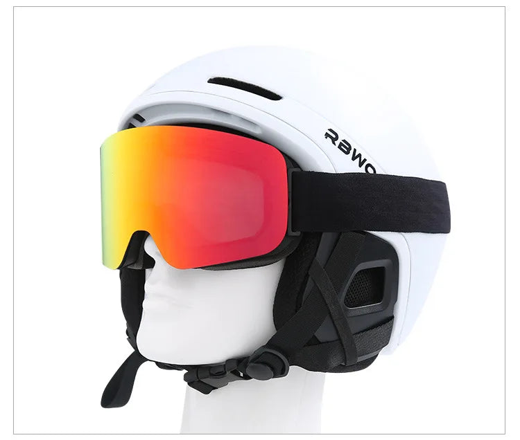 Big Ski Snowboard Goggles Women Men Skiing Eyewear Mask UV 400 Snow Protection Over Glasses Adult Double Anti-Fog Cylindrical