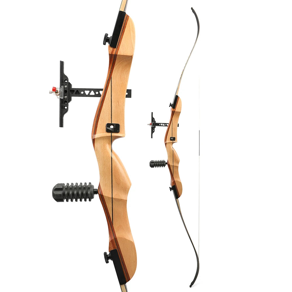 68" 20-40lbs Recurve Bow Archery Take Down Bow Carbon Arrow Shooting Split Wooden Bow Right Hand Hunting Target Practice Set