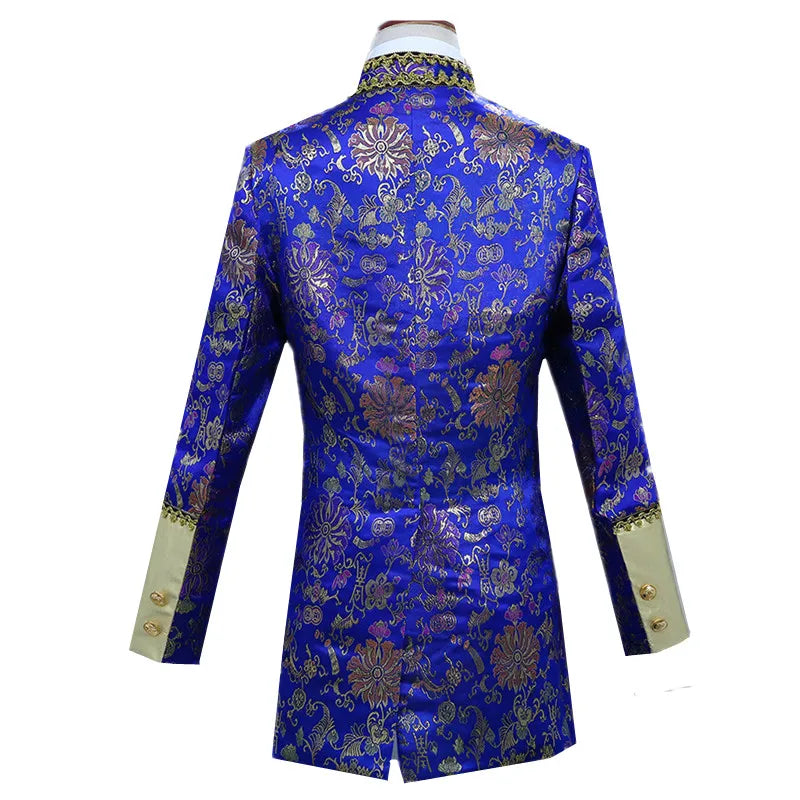 Palace Performance Dress Men Luxurious Jacquard Suits 2025 New Fashion Singer Pianist Stage Blazer Jacket and Pants with Vest