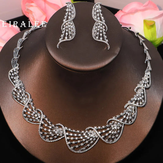 EIRALEE New Women's jewelry set Cubic Zirconia necklace and earrings Bridal jewelry set for women's ball wedding party accessori