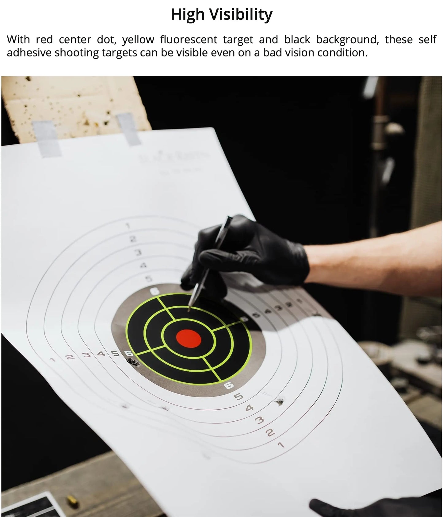 200Pcs Self Adhesive Shooting Target Sticker 7.6cm Splatter Splash Amp Reactive Practice Training Hunting Stickers