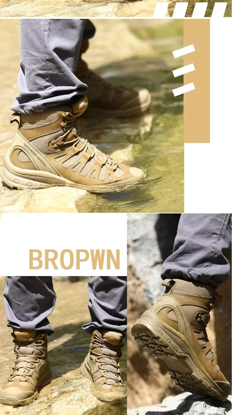 Men Mid-top Shoes Desert Tactical Outdoor Camping Trekking Commuting Boots Hiking Mountaineering Anti Slip Wear-resistant Boots