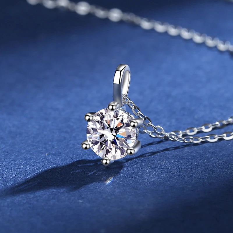 S925 Sterling Silver High Jewellery 100% Moissanite Pendant Necklace D Colour with GRA Certificate for Ladies' Wedding, Party