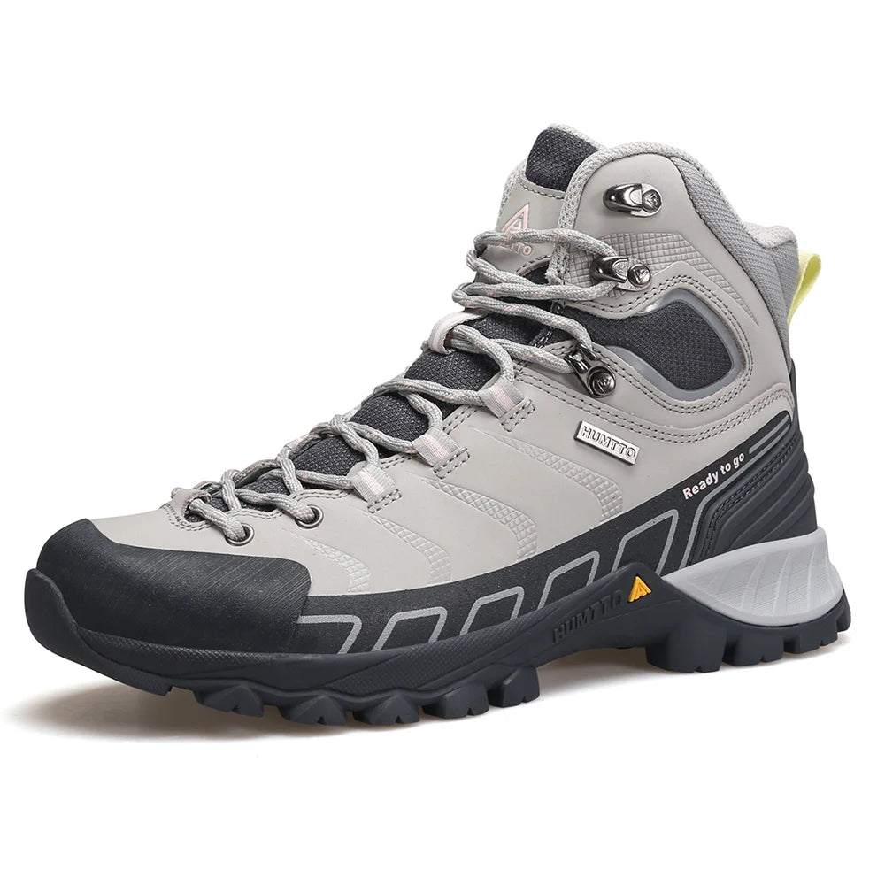 HUMTTO Waterproof Womens Hiking Shoes Luxury Designer Boots for Women Outdoor Climbing Trekking Sneakers New Leather Ankle Boots