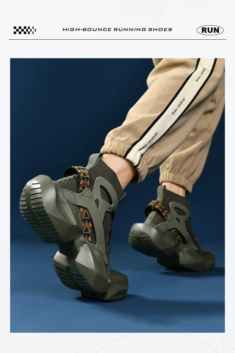 Running Shoes Casual High Top Men Sports Tenis Ankle Boots Breathable Lightweight Men Comfortable Athletic Nonskid Sock Sneakers