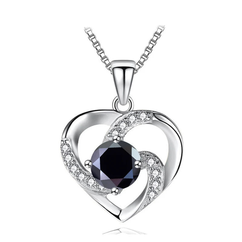 JoyceJelly 1CT Pass Tested Moissanite Heart Necklace for Women S925 Silver Gold Silver Color Diamond Pendant Birthday Party Gift
