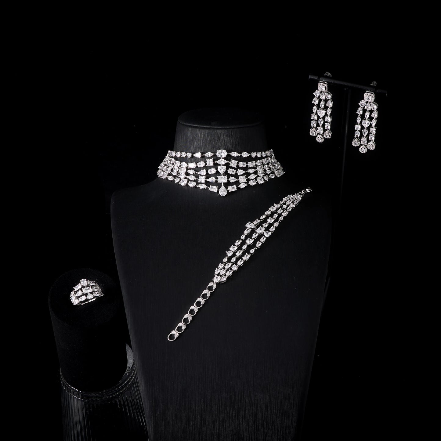 IN JEWELIFE 00113 Luxury Choker Neck Necklaces Set for Women Jewelry Sets Unique Color Cubic Zirconia Wedding Accessories 00044