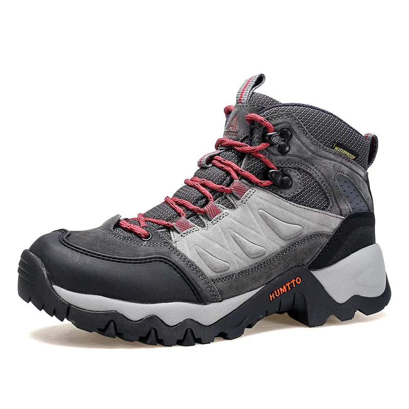 HUMTTO Waterproof Womens Hiking Shoes Luxury Designer Boots for Women Outdoor Climbing Trekking Sneakers New Leather Ankle Boots