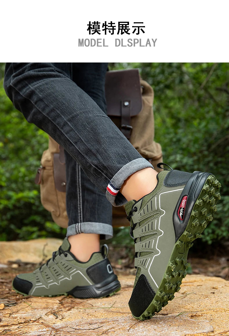 Men‘s Hiking Shoes Waterproof Outdoor Trainers Lace-up Climbing Trekking Sneakers Mountain Hunting Tactical Boots Cycle Shoes