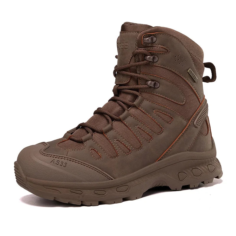 CHRLCK Men's Hiking Shoes Anti-slip Wear-resistant Tactical Boots Waterproof Military Trekking Boots Men Outdoor Travel Shoes