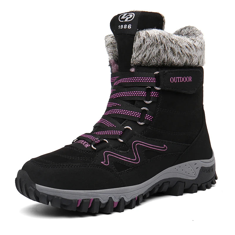 Winter Hiking Shoes Plush Trekking Boots Women Mountain Camping Treking Woman Outdoor Trail Tracking Sneakers