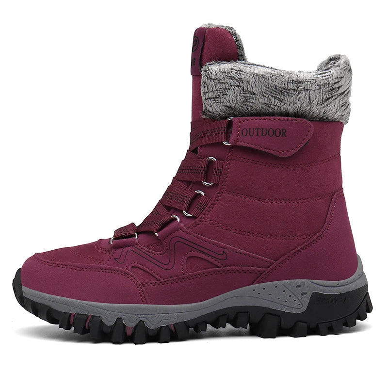 Winter Hiking Shoes Plush Trekking Boots Women Mountain Camping Treking Woman Outdoor Trail Tracking Sneakers