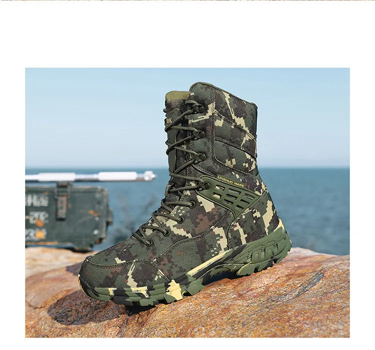 High Quality Men's Outdoor Boots Camouflage Hunting Man Trekking Boot Anti-slip Waterproof Boots Men botas senderismo hombre