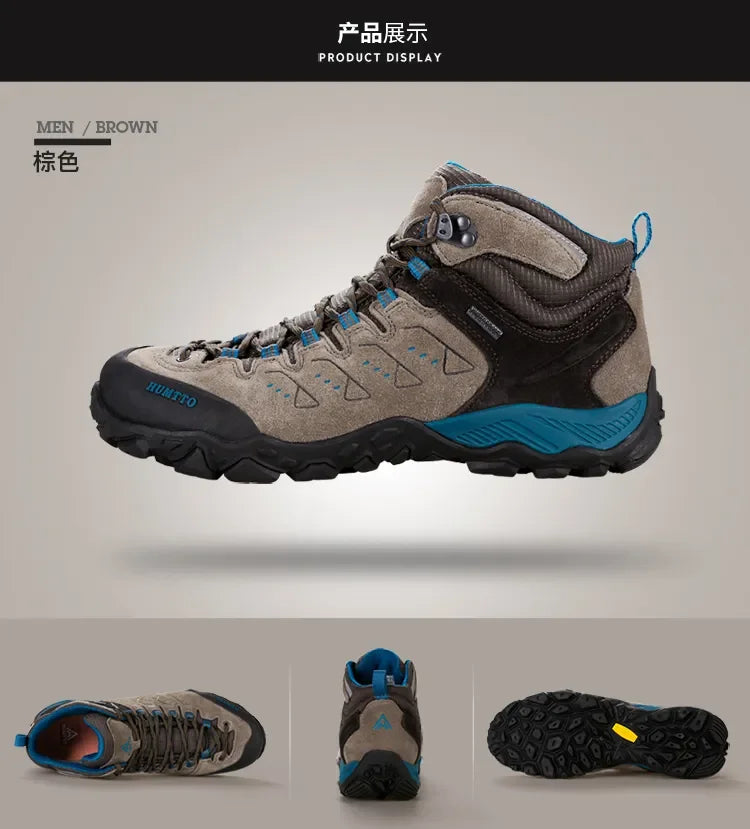 HUMTTO Hiking Shoes Breathable Camping Leather Men's Sports Shoes for Men Winter Trekking Boots Outdoor Designer Sneakers Man