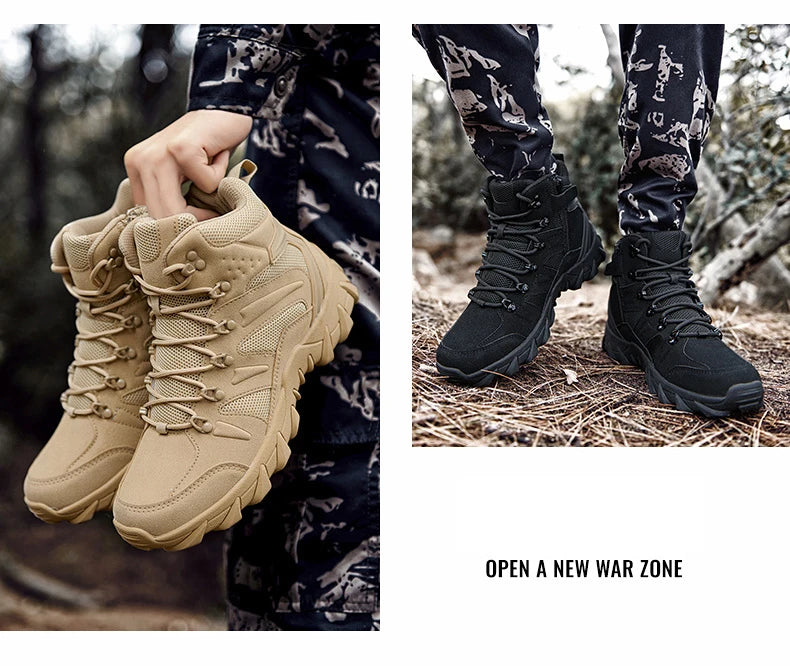 CHRLCK Tactical Boots Outdoor Sports Men's Trekking Boots Waterproof Hiking Shoes Shock Absorbing Anti-slip Sneakers Male