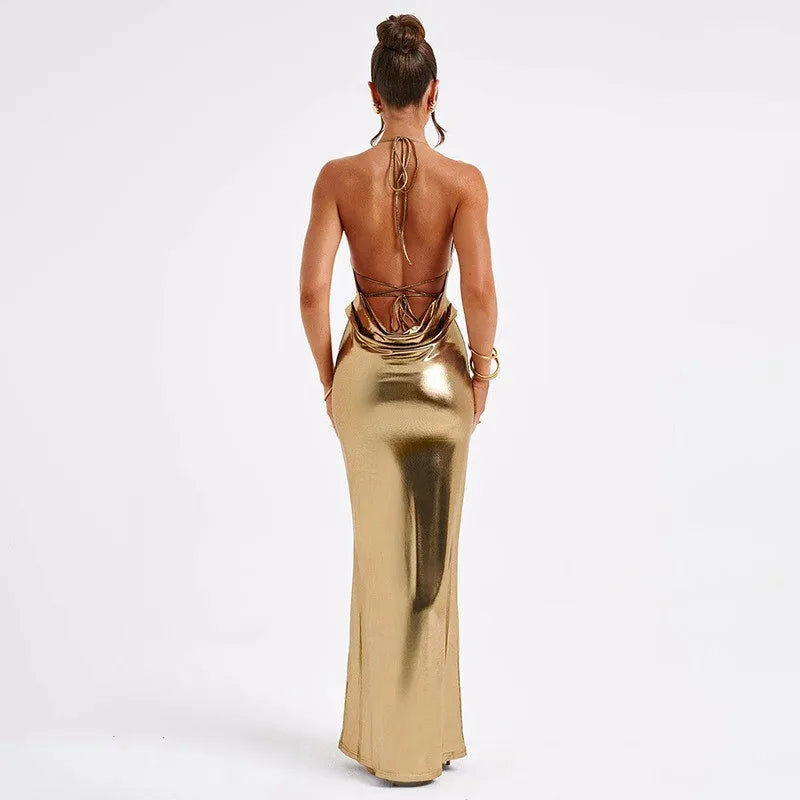 Sexy Summer Party Dresses Women New Solid Sleeveless Bodycon Backless Bandage Dress Fashion Streetwear Club Elegant Female Dress