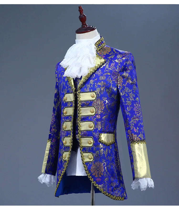 Palace Performance Dress Men Luxurious Jacquard Suits 2025 New Fashion Singer Pianist Stage Blazer Jacket and Pants with Vest