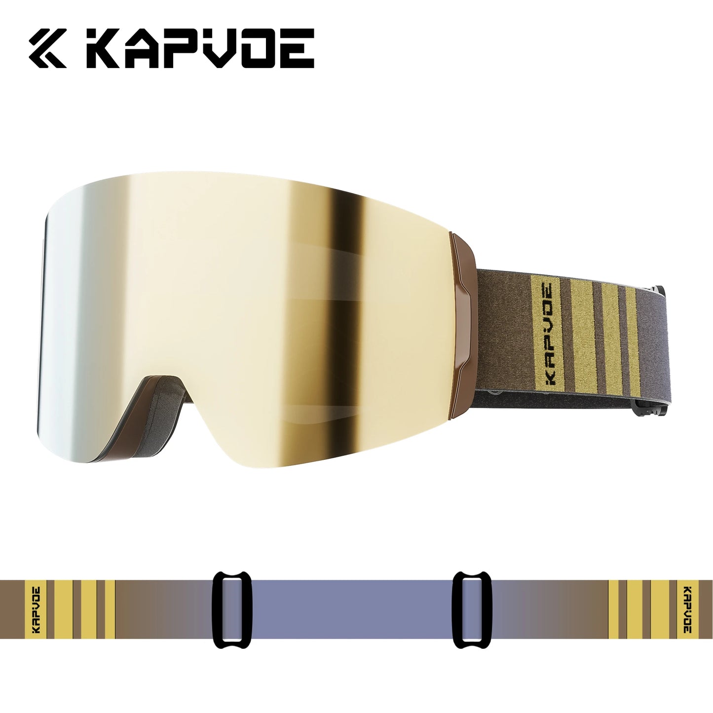 KAPVOE Ski goggles Anti-fog Skiing goggles Photochromic Outdoor Sports Magnetic Glasses Winter Snowboard Snowmobile Equipment