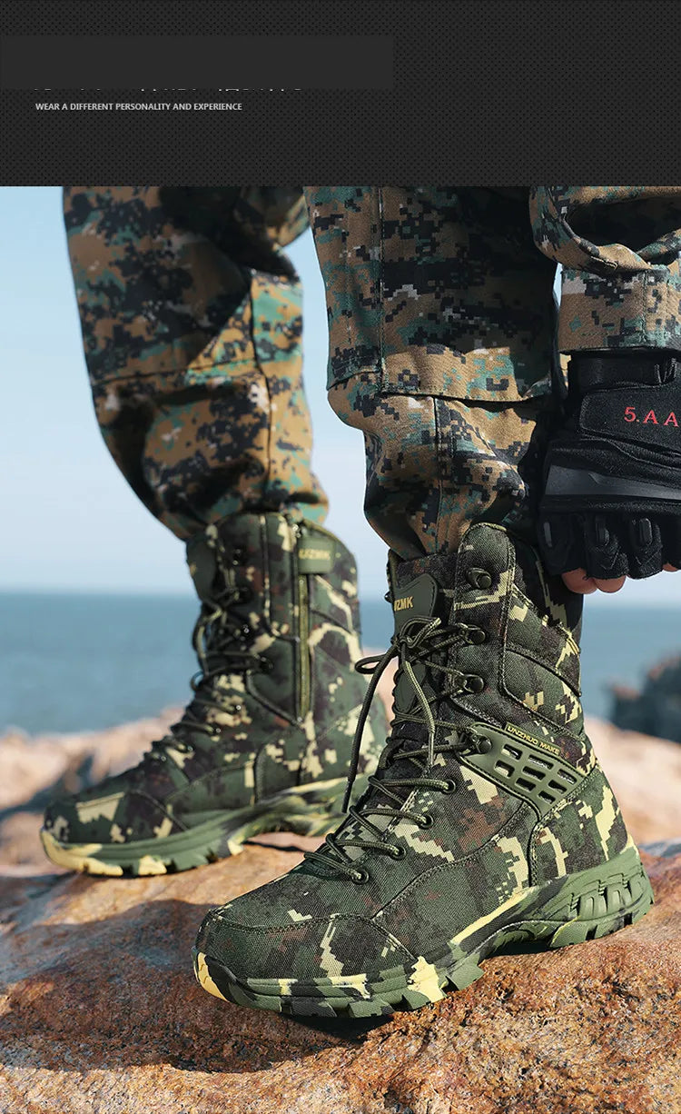 High Quality Men's Outdoor Boots Camouflage Hunting Man Trekking Boot Anti-slip Waterproof Boots Men botas senderismo hombre