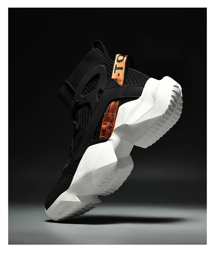 New High-top Men Sneakers Fashion Damping Tennis Shoes Breathable Men's Running Shoes Light  Men's Casual Sports Walking Shoes