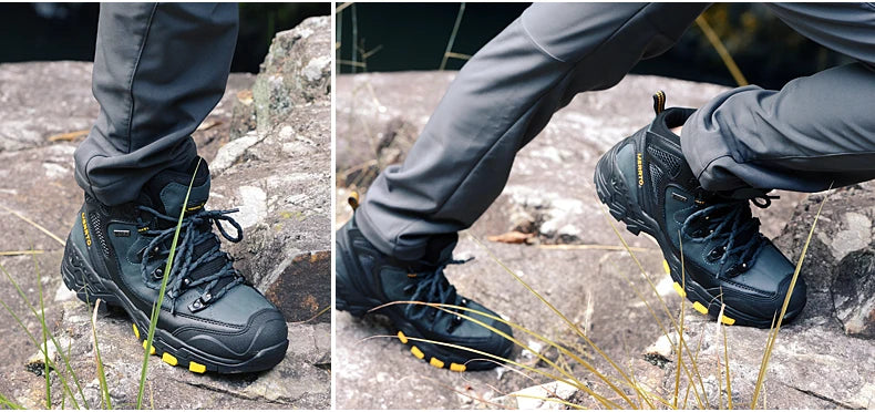MERRTO cowhide Hiking shoes Men trekking boot mountian waterproof hunting Boots Male Sneakers Tactical Desert Combat Ankle Boots