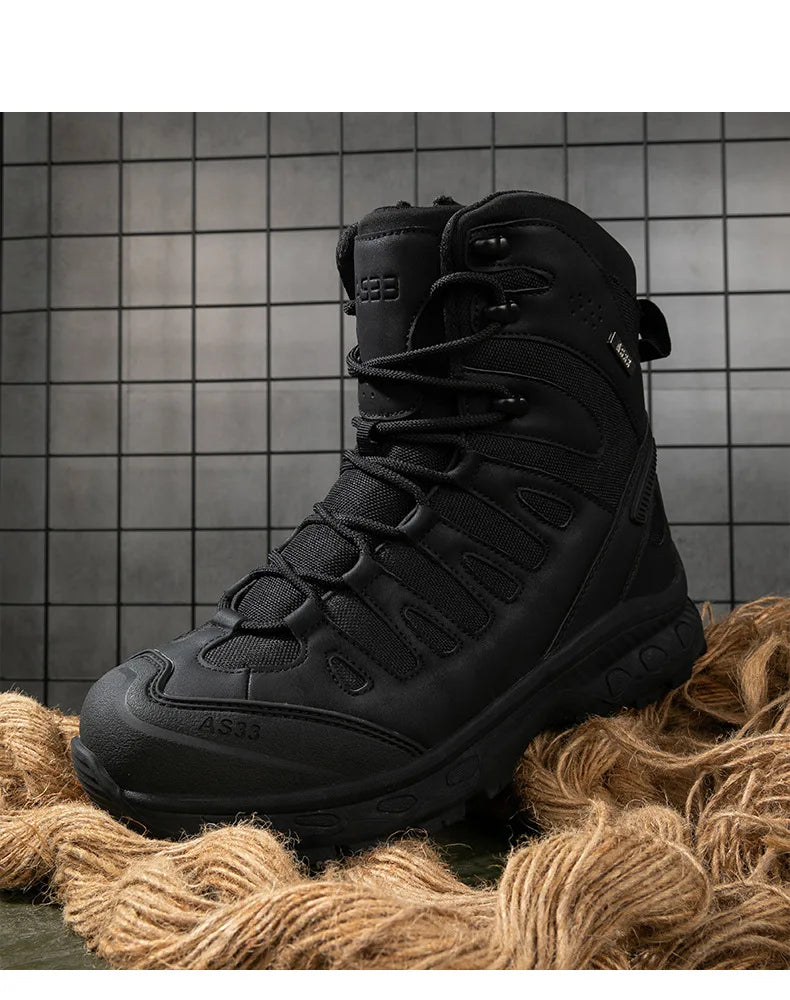 CHRLCK Men's Hiking Shoes Anti-slip Wear-resistant Tactical Boots Waterproof Military Trekking Boots Men Outdoor Travel Shoes