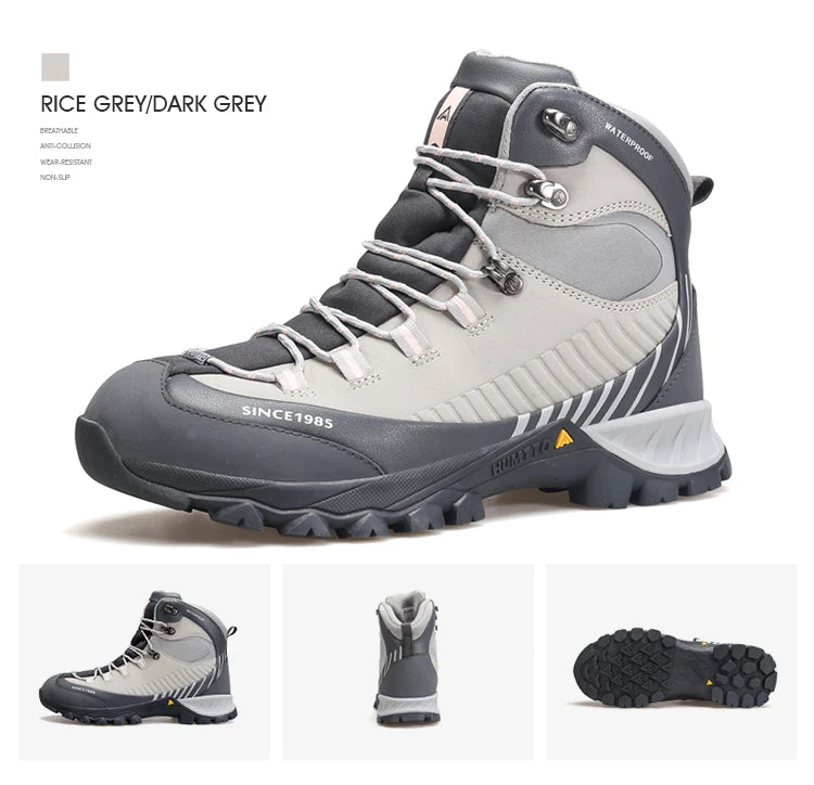 HUMTTO Waterproof Womens Hiking Shoes Luxury Designer Boots for Women Outdoor Climbing Trekking Sneakers New Leather Ankle Boots