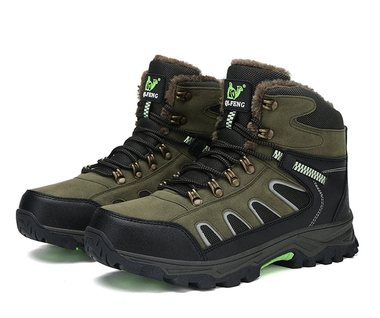 Large 49 Outdoor Ankle Boots Men Non Slip Fashion Lace Up Climbing Leather Winter Hiking Footwear High Top Leisure Hiking Shoes