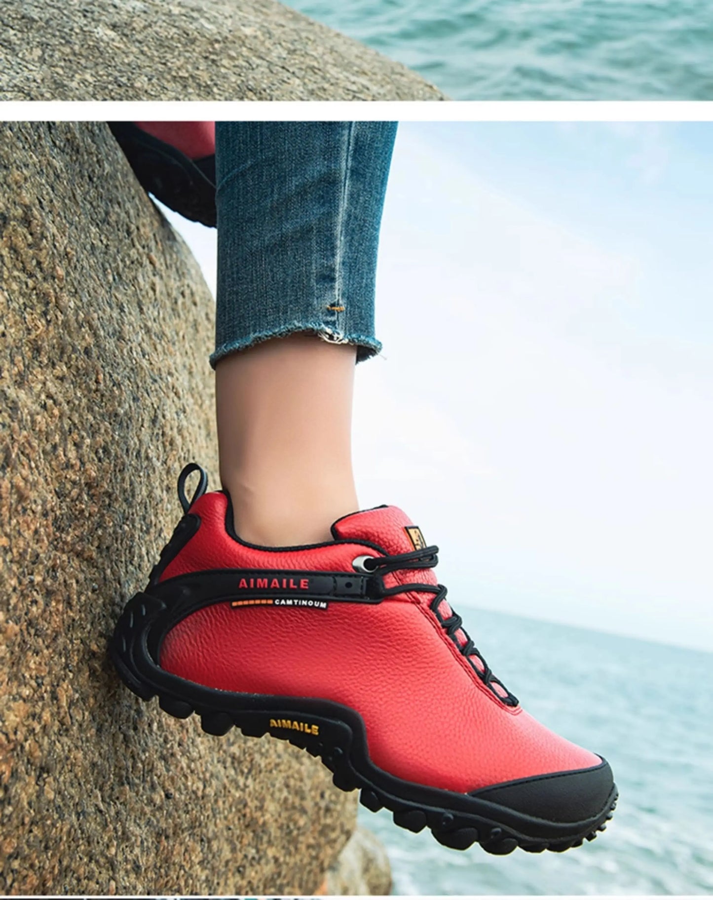 Cow Leather Winter Men Hiking Boots For Women Outdoor Waterproof Treeking Snow Shoes Climbing Mountain Hunting Walking Sneakers