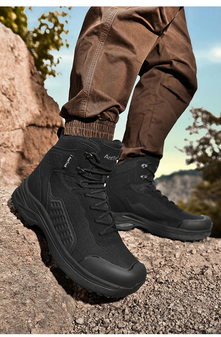 Large Size 47 Men's Hiking Shoes Outdoor Trekking Casual Tactical Boots Waterproof Fabric Mountain Climbing Shoes Hunting Boots