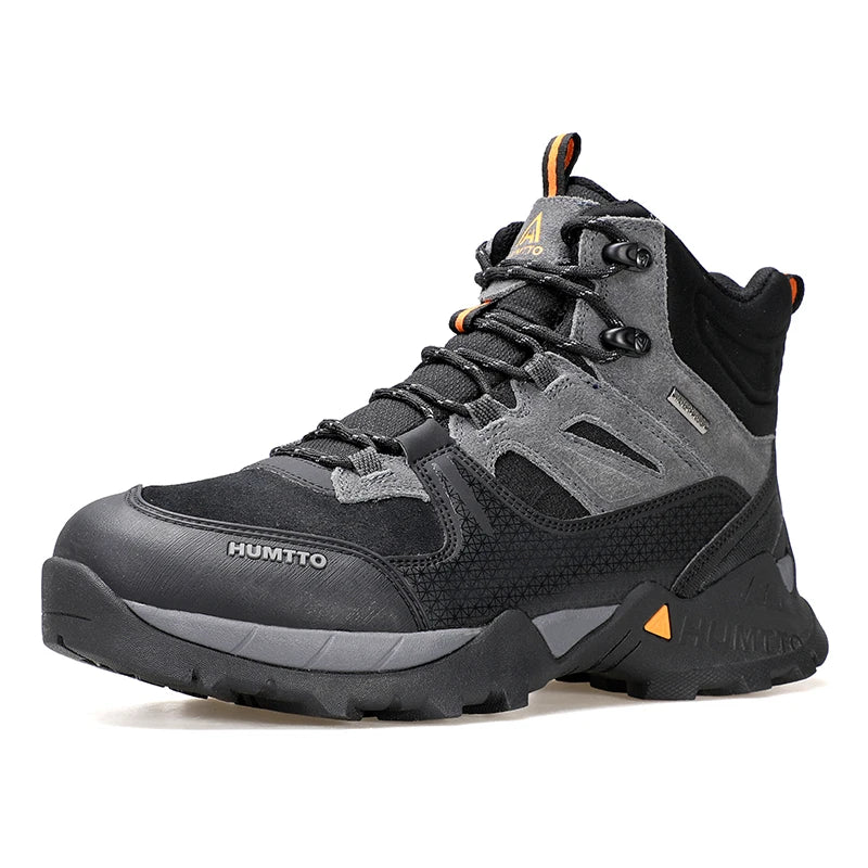 HUMTTO Hiking Shoes Men Trainers Outdoor Trekking Boots Mens Breathable Winter Men's Sports Shoes Leather Safety Work Sneakers