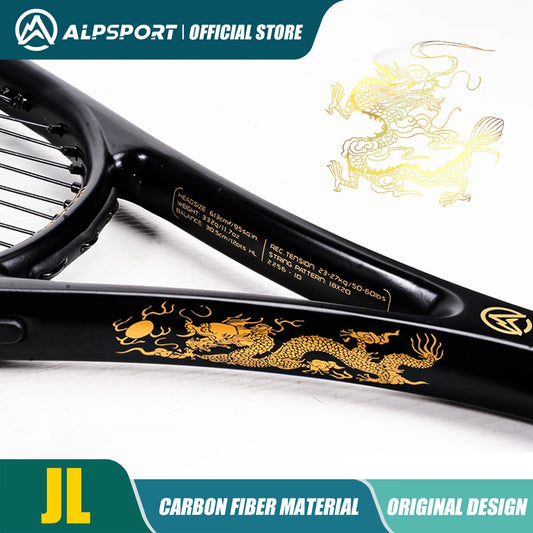 ALPSPORT T800 Carbon Fiber Tennis Racket 18K, Professional Training Racket with Bag & Adjustable Strap (Men & Women)