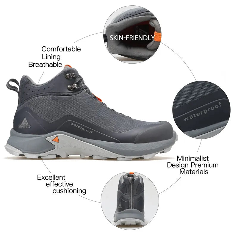 HUMTTO Waterproof Hiking Shoes for Men New Outdoor Mens Sneakers Winter Trekking Boots Male Camping Hunting Tactical Ankle Boots