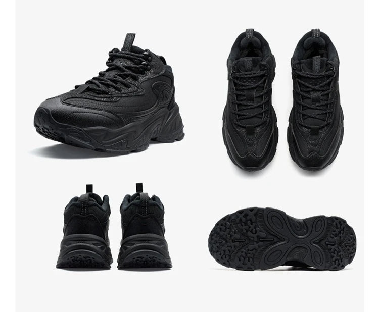 Xtep Male's Cotton Shoes 2025 Winter New Arrival Cushioning Warm Wear-Resistant Soft Lightweight Jogging Sneakers 875419370009