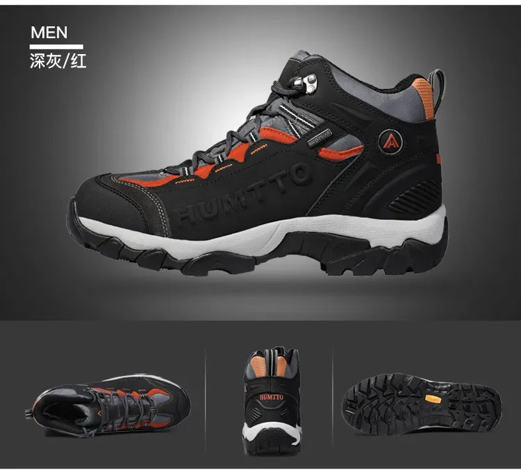 HUMTTO Hiking Shoes Breathable Camping Leather Men's Sports Shoes for Men Winter Trekking Boots Outdoor Designer Sneakers Man